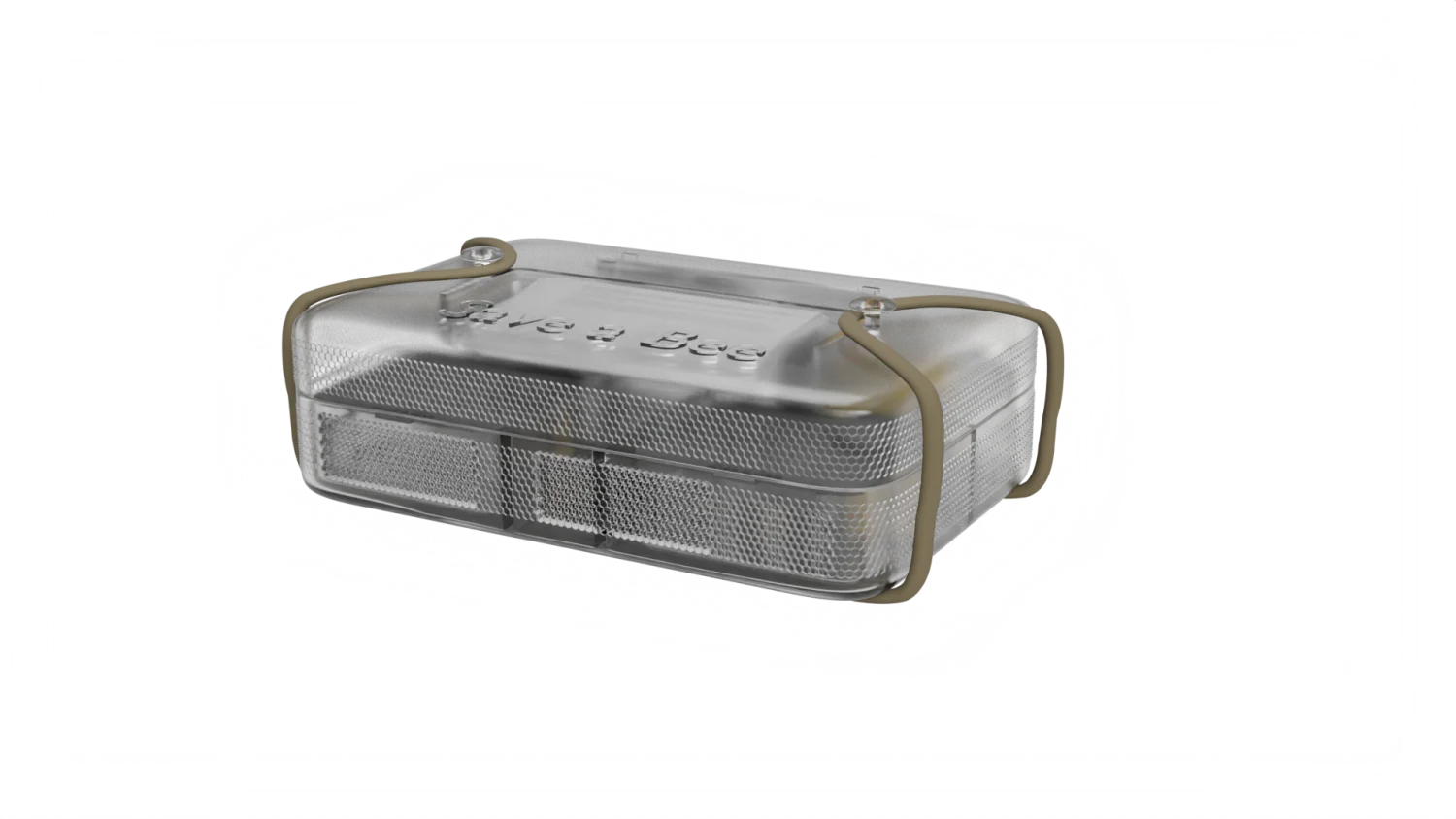 The Save a Bee kit, closed — frosted recycled-plastic shell